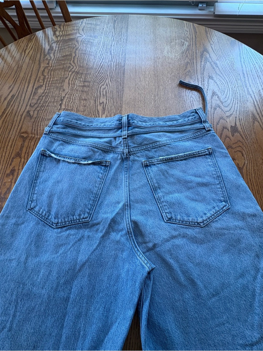 AGOLDE Emmi Wide Leg High Rise Jeans Size 30 Light Wash Thin Belt 30” Ins - Picture 6 of 15